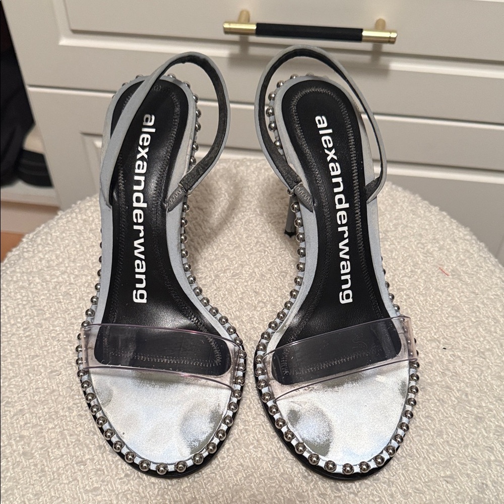 Alexander Wang Metallic Silver and Black Heels